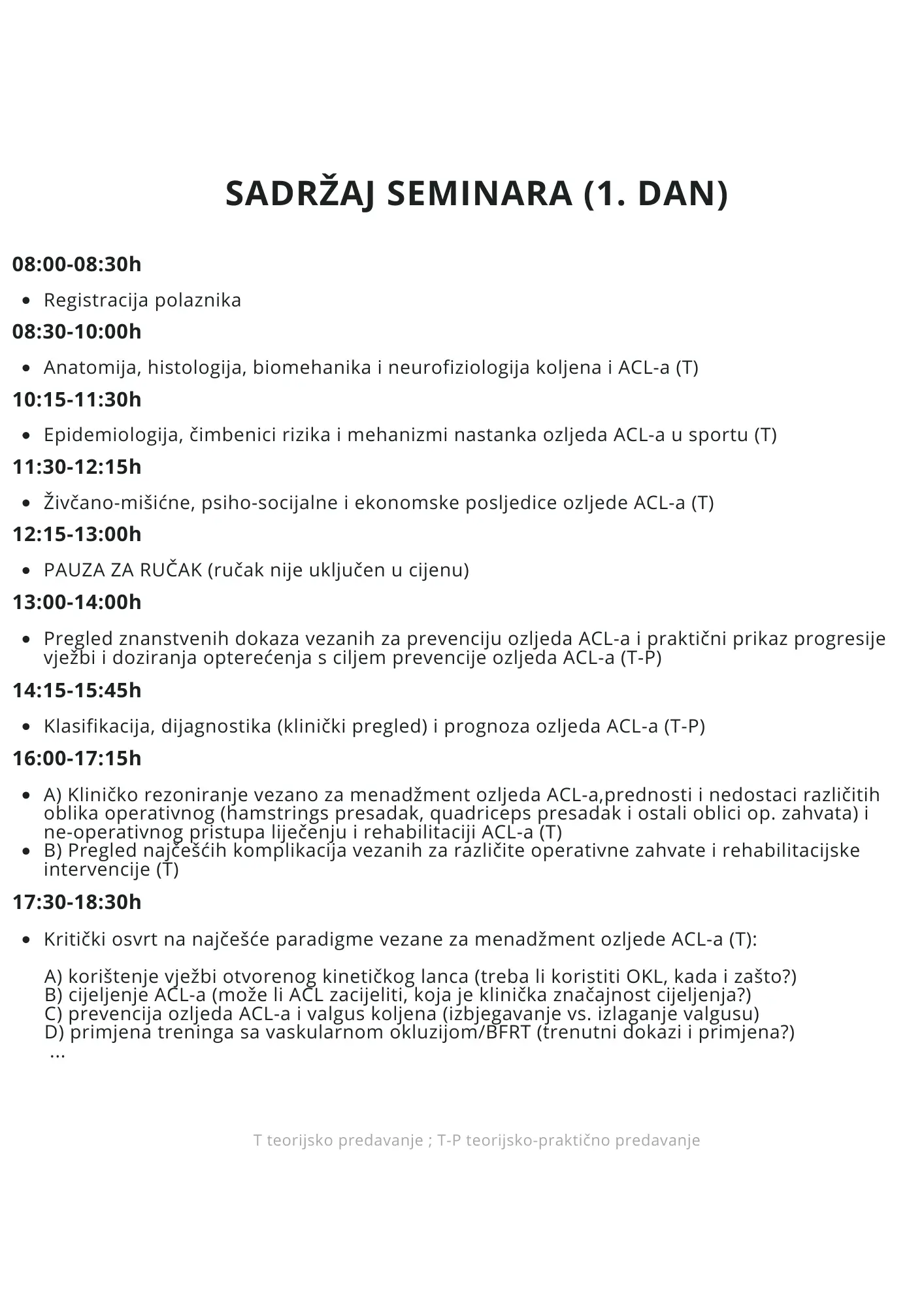 ACL seminar - acl edukacija